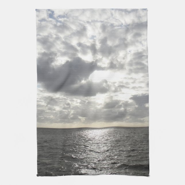 Sonne scheint durch Wolken Geschirrtuch (Vertikal)