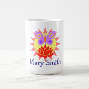 Sonne, Schmetterling und Blume Kaffeetasse