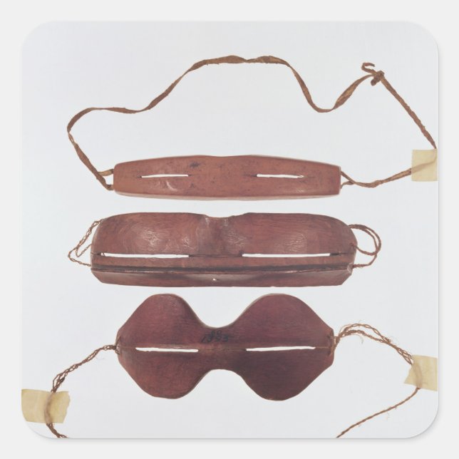 Sonne/Schnee-Brille Quadratischer Aufkleber (Vorderseite)