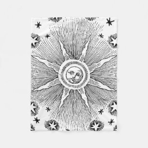 Sonne Sterne Antike Nacht Himmel Mittelalter Zodia Fleecedecke