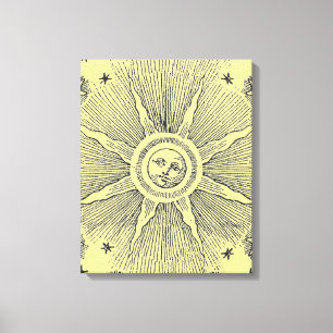 Sonne Sterne Antike Nacht Himmel Mittelalter Zodia Leinwanddruck