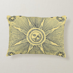 Sonne Sterne Antike Nacht Himmel Mittelalter Zodia Zierkissen