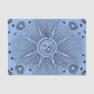 Sonne Sterne Antike Nacht Himmel Mittelalterlicher Seidenpapier