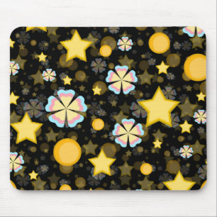 Sonne Sterne Blumen Glitter Muster Design Mousepad