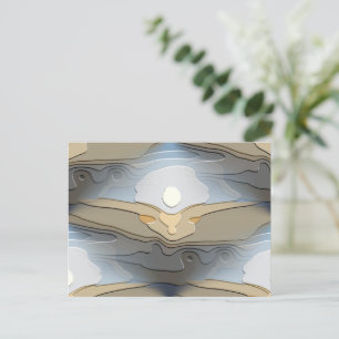 SONNE ÜBER DEN ABSTRAKTEN HÜGELN POSTKARTE