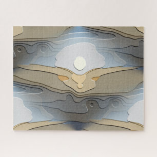 SONNE ÜBER DEN ABSTRAKTEN HÜGELN PUZZLE