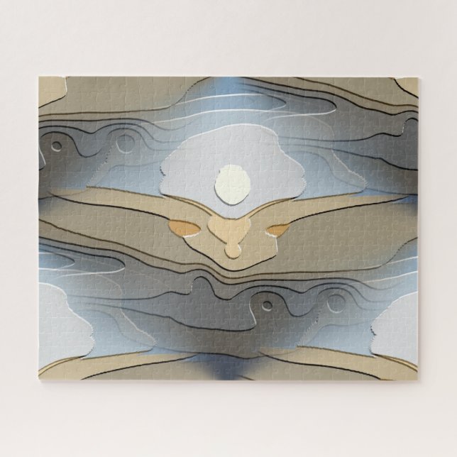 SONNE ÜBER DEN ABSTRAKTEN HÜGELN PUZZLE (Horizontal)