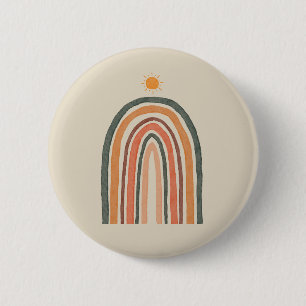 Sonne über einem Regenbogen Button