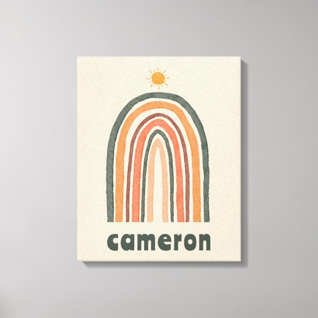 Sonne über einem Regenbogen Leinwanddruck (Vorderseite)