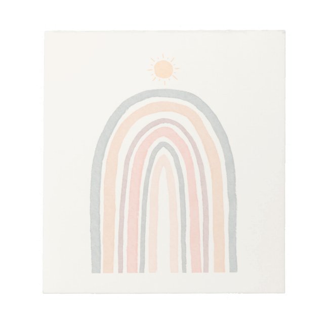 Sonne über einem Regenbogen Notizblock (Vorderseite)