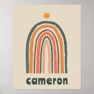 Sonne über einem Regenbogen Poster