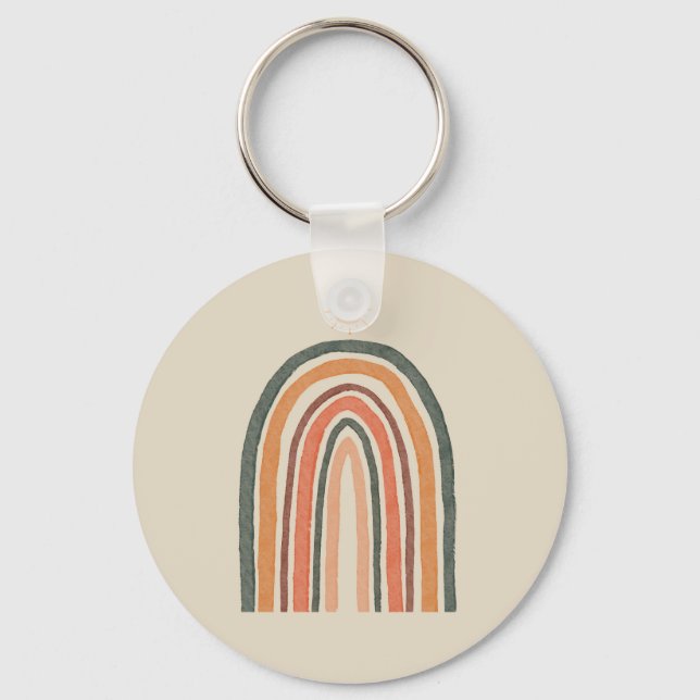 Sonne über einem Regenbogen Schlüsselanhänger (Vorderseite)