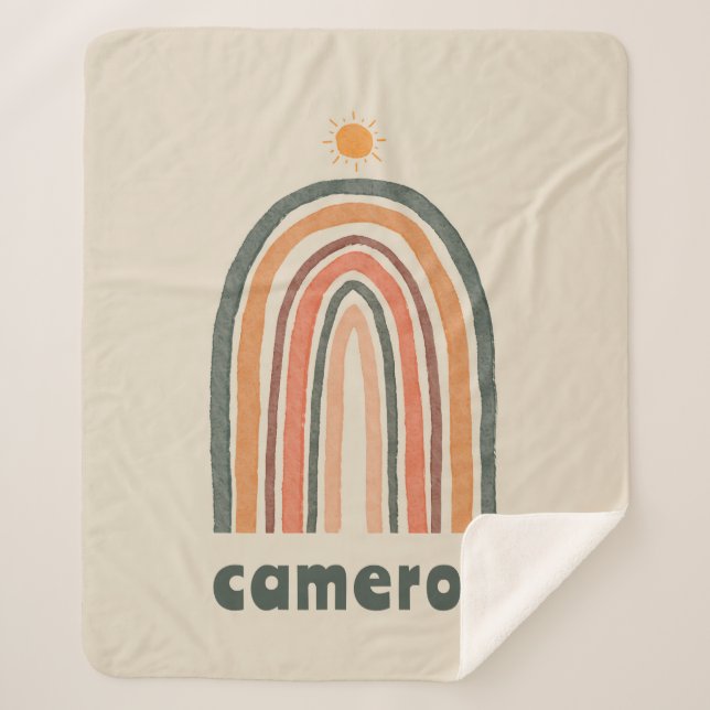 Sonne über einem Regenbogen Sherpadecke (Vorderseite)