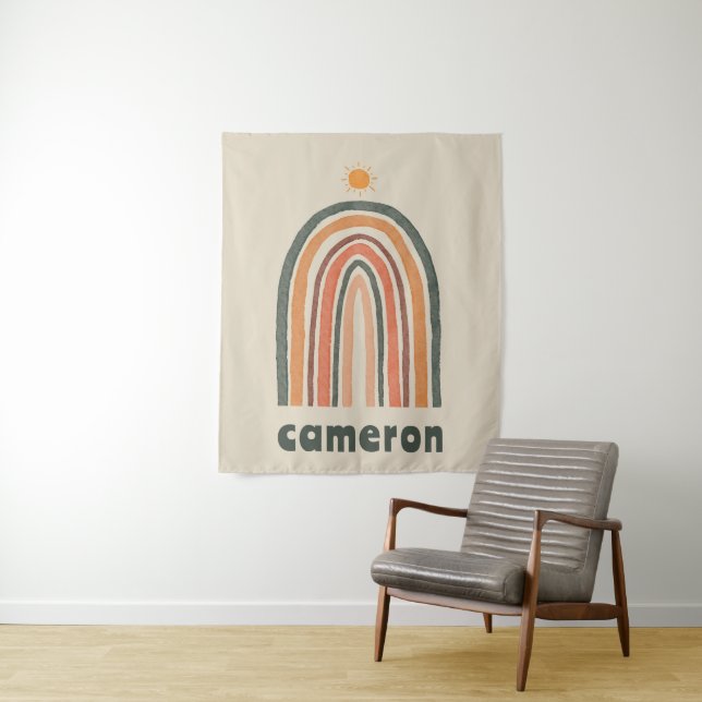 Sonne über einem Regenbogen Wandteppich (Beispiel)