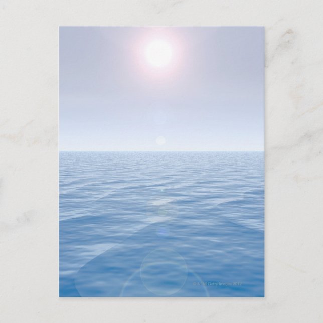 Sonne über Meer Postkarte (Vorderseite)