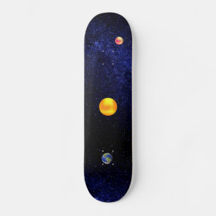 Sonne und Erde auf der Galaxie-Skateboard Skateboard