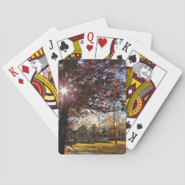 Sonne und Hütten im Herbst - Martha's Weinberg Spielkarten