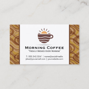 Sonne und Kaffeetasse-Logo Café Visitenkarte