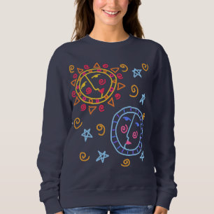 Sonne und Mond Abstrakte Kunst zu tragen Sweatshirt