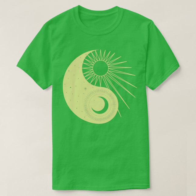 Sonne und Mond als Yin Yang Alchemy T-Shirt (Design vorne)