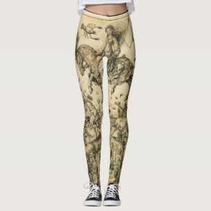 SONNE UND MOND Antike Schwarz-weiße Astrologie Zei Leggings