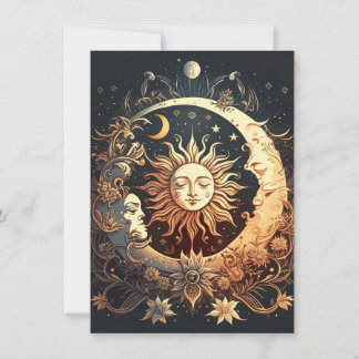 Sonne und Mond Dankeskarte