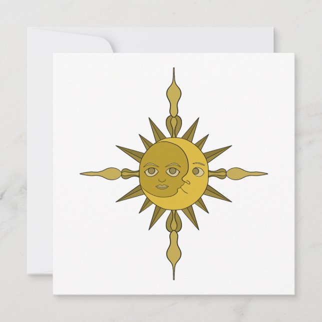 Sonne und Mond Dankeskarte (Vorderseite)