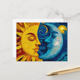 Sonne und Mond - Design 1 Feiertagspostkarte