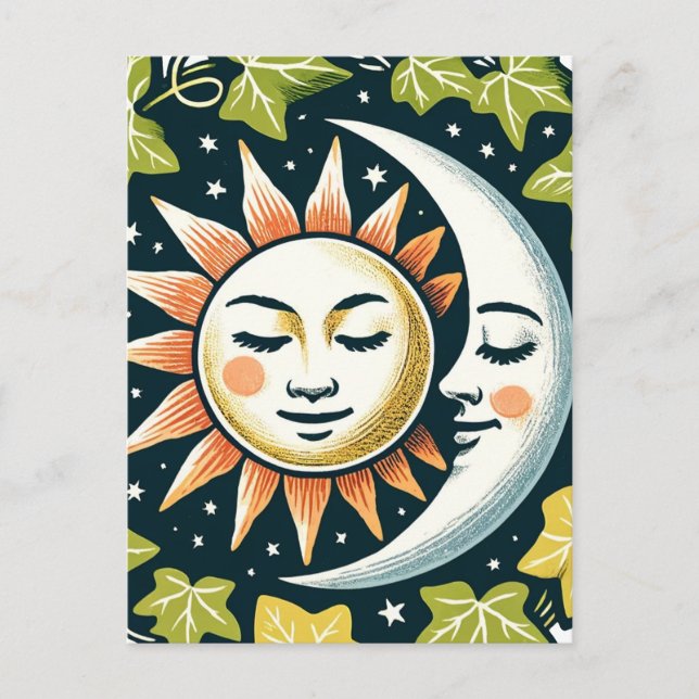 Sonne und Mond Efeu                                Postkarte (Vorderseite)