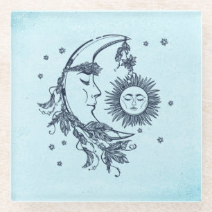 Sonne und Mond Glasuntersetzer