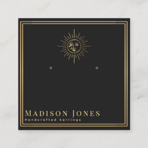 Sonne und Mond Hexen-Stud-Ohrhänger-Displaykarte Quadratische Visitenkarte