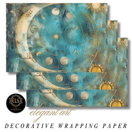 Sonne und Mond Himmels Kunst Geschenkpapier Set