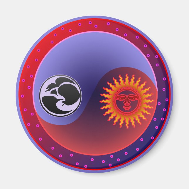Sonne und Mond in Balance Magnet (Vorne)