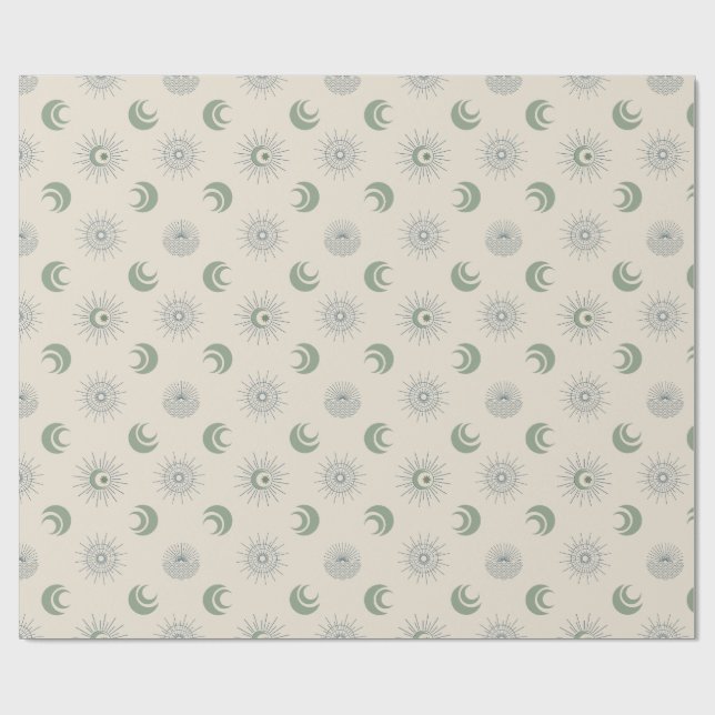 Sonne und Mond in Harmonie! Geschenkpapier (Flach)