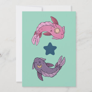 Sonne- und Mond-Koi-Fisch   Himmelsfische-Kunst Dankeskarte