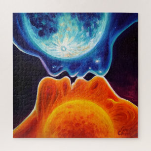 Sonne und Mond küssen Puzzle