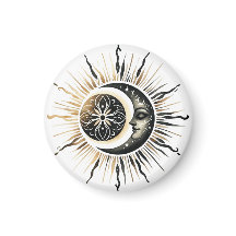 Sonne und Mond Magnet | Himmels-Kühlschrankmagnet