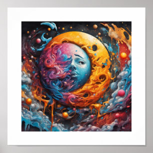 Sonne und Mond miteinander verflochtenes Poster
