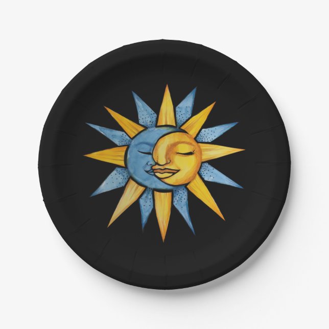 Sonne und Mond Pappteller (Vorderseite)