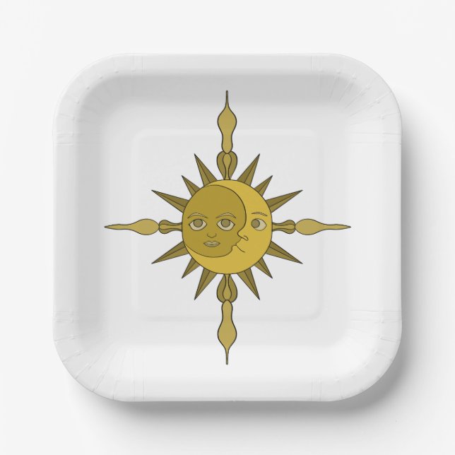 Sonne und Mond Pappteller (Vorderseite)