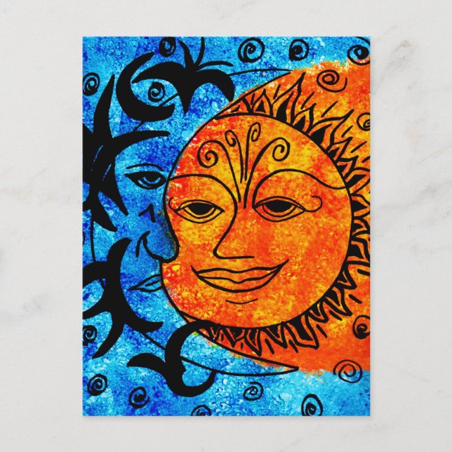 Sonne und Mond Postkarte (Vorderseite)