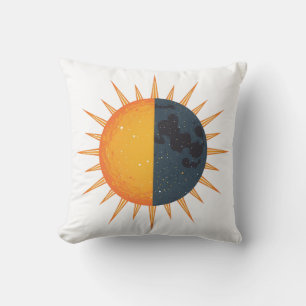 Sonne und Mond Retro Vintage Strahlen Kissen