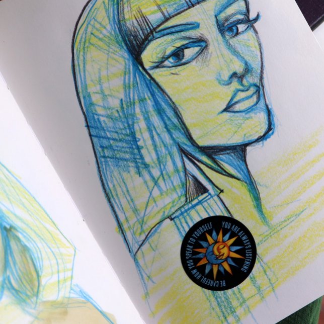 Sonne und Mond Runder Aufkleber (Von Creator hochgeladen)