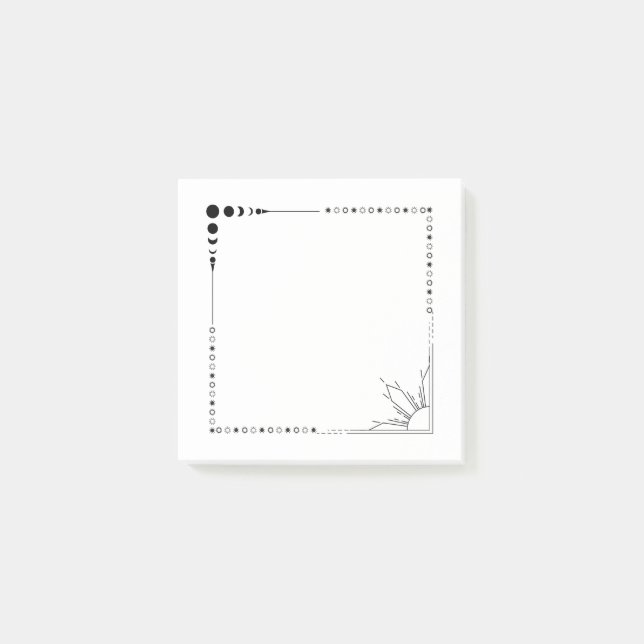 Sonne und Mond stellen ihre Post-it Klebezettel (Vorderseite)