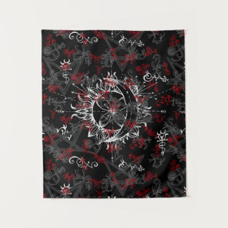 Sonne und Mond, Wicca, Hexe, Heide, Halloween Wandteppich