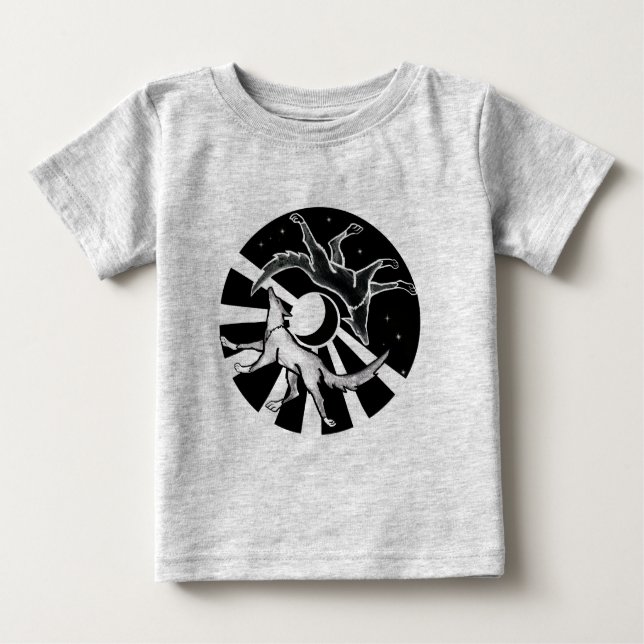 Sonne und Mondwölfe Baby T-shirt (Vorderseite)