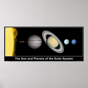 Sonne und Planeten des Sonnensystems Poster