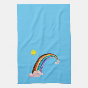 Sonne und Regenbogen 2 Geschirrtuch