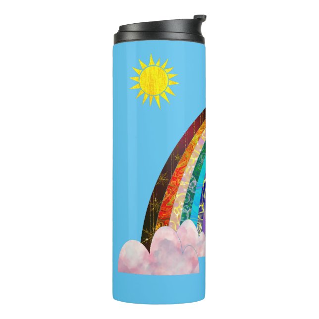 Sonne und Regenbogen 2 Thermosbecher (Nach links gedreht)