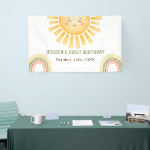 Sonne und Regenbogen Geburtstagsfeier Banner